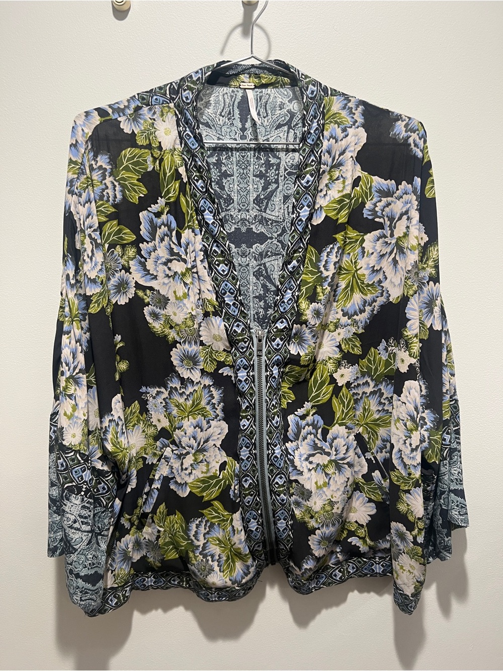 Free People Wildflower Cinched Kimono Zip Front